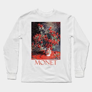 Red Chrysanthemums by Claude Monet Long Sleeve T-Shirt